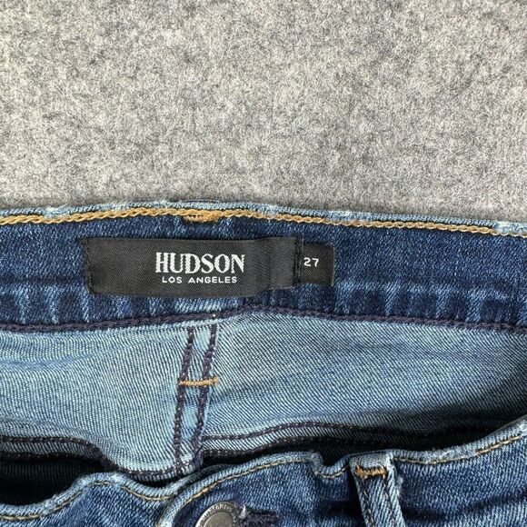 Hudson Jeans Womens Size 27 Tally Skinny Dark Wash Stretch Fray Hem - Picture 5 of 8
